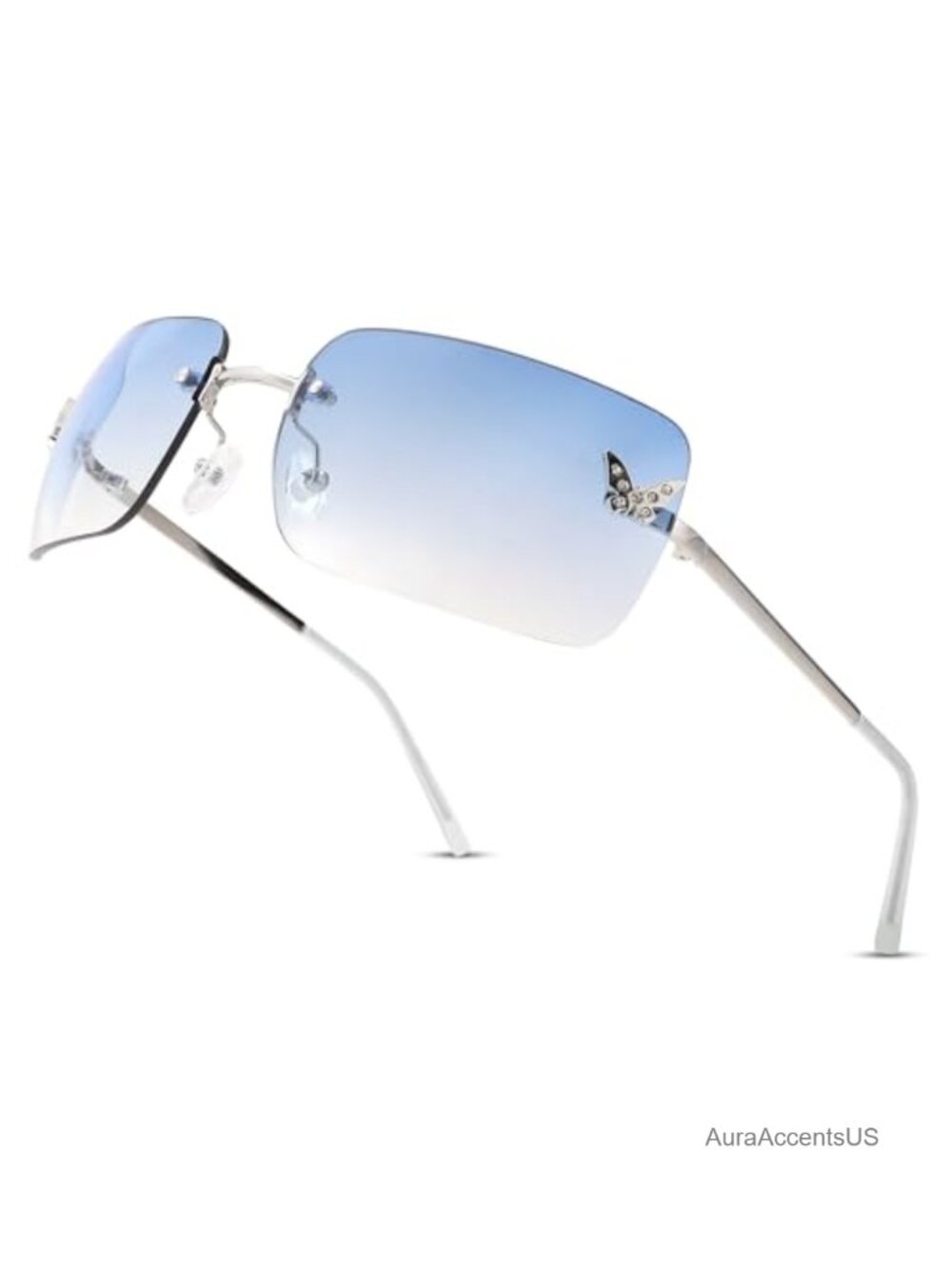 Y2K Rimless Butterfly Sunglasses UV400 Retro Fashion Shades Women